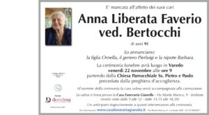 Annuncio funebre - Anna Liberata Faverio ved. Bertocchi