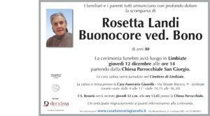 Annuncio funebre - Rosetta Landi Buonocore ved. Bono