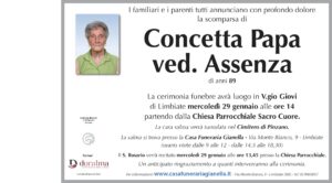 Annuncio funebre - Concetta Papa ved. Assenza